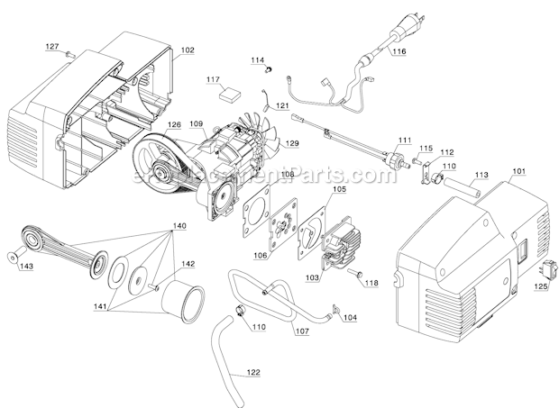 Page B Diagram and Parts List for PCFP02003  Porter Cable Compressor